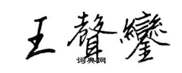 王正良王声銮行书个性签名怎么写