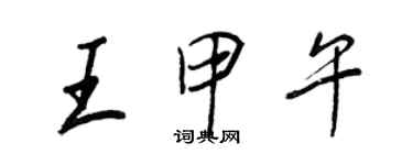王正良王甲午行书个性签名怎么写