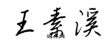 王正良王素溪行书个性签名怎么写