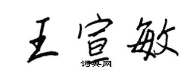 王正良王宣敏行书个性签名怎么写