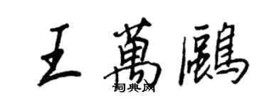 王正良王万鸥行书个性签名怎么写