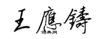 王正良王应铸行书个性签名怎么写