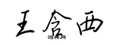 王正良王含西行书个性签名怎么写