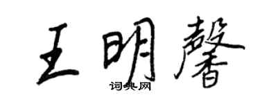 王正良王明馨行书个性签名怎么写