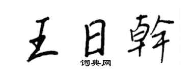 王正良王日干行书个性签名怎么写
