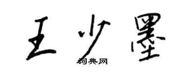 王正良王少墨行书个性签名怎么写