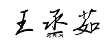 王正良王丞茹行书个性签名怎么写
