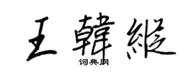 王正良王韩纵行书个性签名怎么写