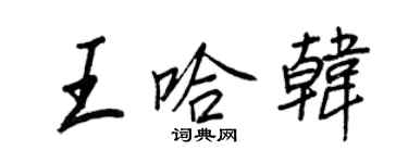 王正良王哈韩行书个性签名怎么写