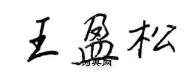 王正良王盈松行书个性签名怎么写