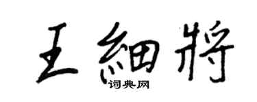 王正良王细将行书个性签名怎么写