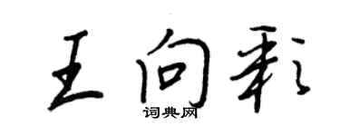 王正良王向彩行书个性签名怎么写