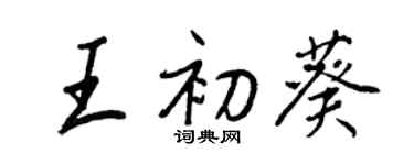 王正良王初葵行书个性签名怎么写