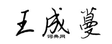 王正良王成蔓行书个性签名怎么写