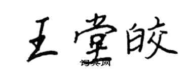 王正良王堂皎行书个性签名怎么写