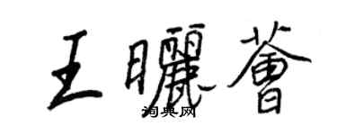 王正良王晒荟行书个性签名怎么写