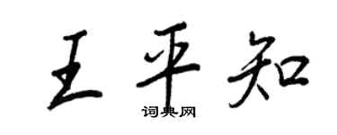 王正良王平知行书个性签名怎么写