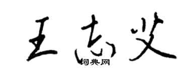 王正良王志艾行书个性签名怎么写