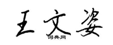 王正良王文姿行书个性签名怎么写