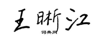 王正良王晰江行书个性签名怎么写