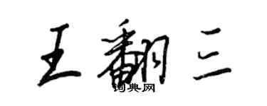 王正良王翻三行书个性签名怎么写