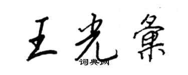 王正良王光汇行书个性签名怎么写