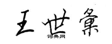 王正良王世汇行书个性签名怎么写