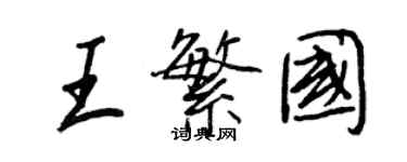 王正良王繁国行书个性签名怎么写