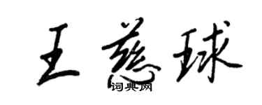 王正良王慈球行书个性签名怎么写