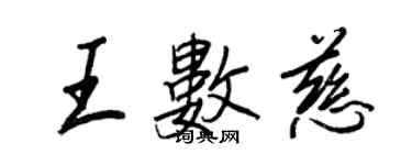 王正良王数慈行书个性签名怎么写