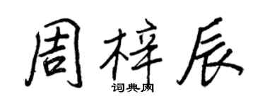 王正良周梓辰行书个性签名怎么写