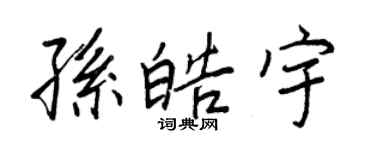 王正良孙皓宇行书个性签名怎么写