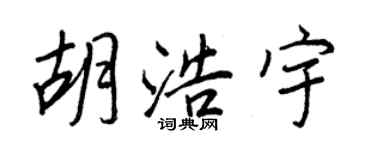 王正良胡浩宇行书个性签名怎么写