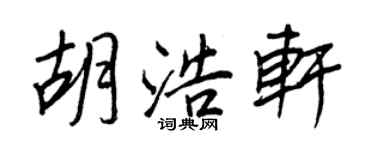 王正良胡浩轩行书个性签名怎么写