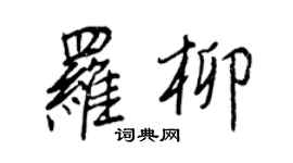 王正良罗柳行书个性签名怎么写