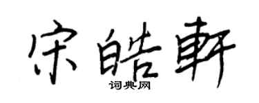 王正良宋皓轩行书个性签名怎么写