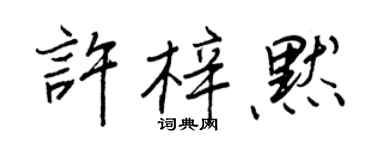 王正良许梓默行书个性签名怎么写