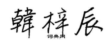王正良韩梓辰行书个性签名怎么写