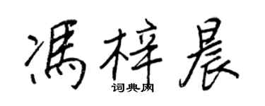 王正良冯梓晨行书个性签名怎么写