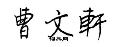 王正良曹文轩行书个性签名怎么写