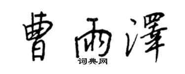 王正良曹雨泽行书个性签名怎么写
