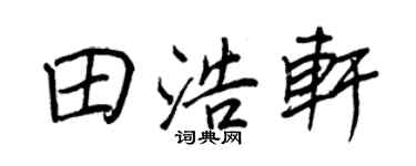 王正良田浩轩行书个性签名怎么写