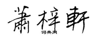 王正良萧梓轩行书个性签名怎么写