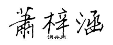 王正良萧梓涵行书个性签名怎么写