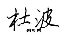 王正良杜波行书个性签名怎么写