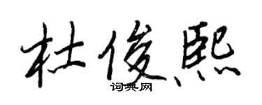 王正良杜俊熙行书个性签名怎么写