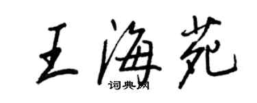 王正良王海苑行书个性签名怎么写