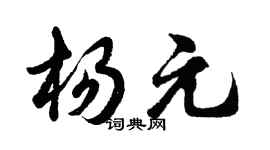 胡问遂杨元行书个性签名怎么写