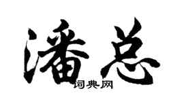 胡问遂潘总行书个性签名怎么写