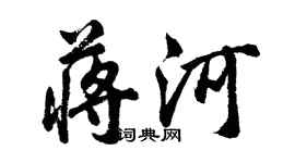 胡问遂蒋河行书个性签名怎么写